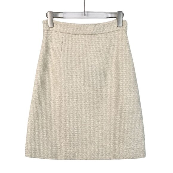 Gucci Womens Ivory A-Line Textured Skirt - Picture 2 of 7